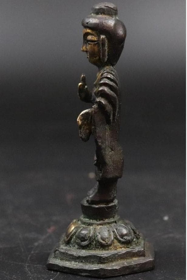 ◆金銅釈迦如来立像 新羅仏 仏像◆検）天平仏 飛鳥仏 高麗仏 百済仏 空海