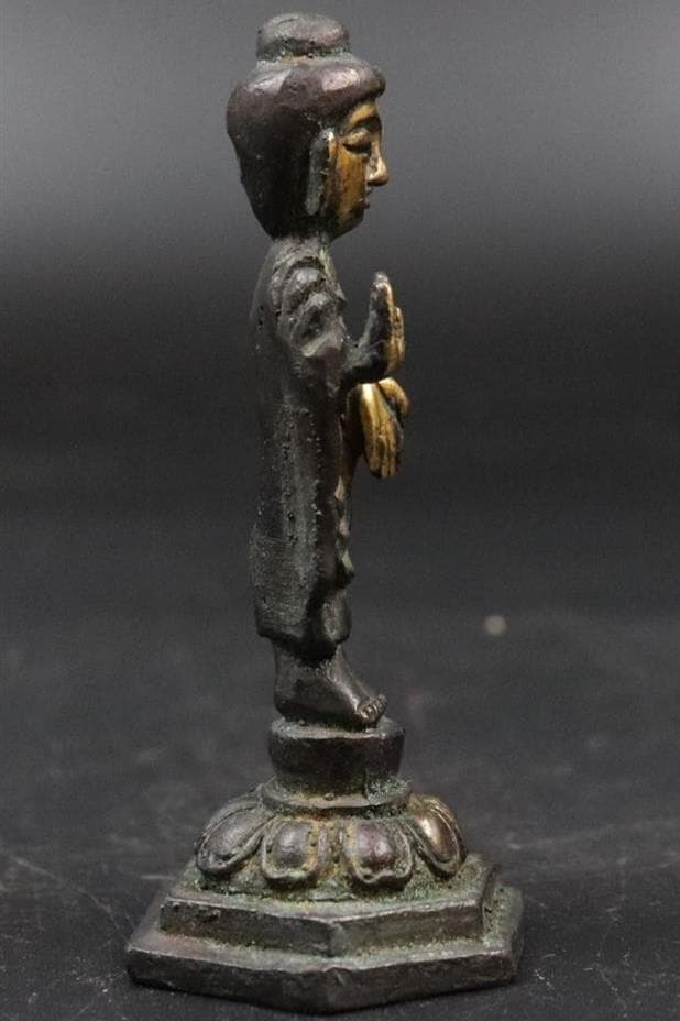 ◆金銅釈迦如来立像 新羅仏 仏像◆検）天平仏 飛鳥仏 高麗仏 百済仏 空海