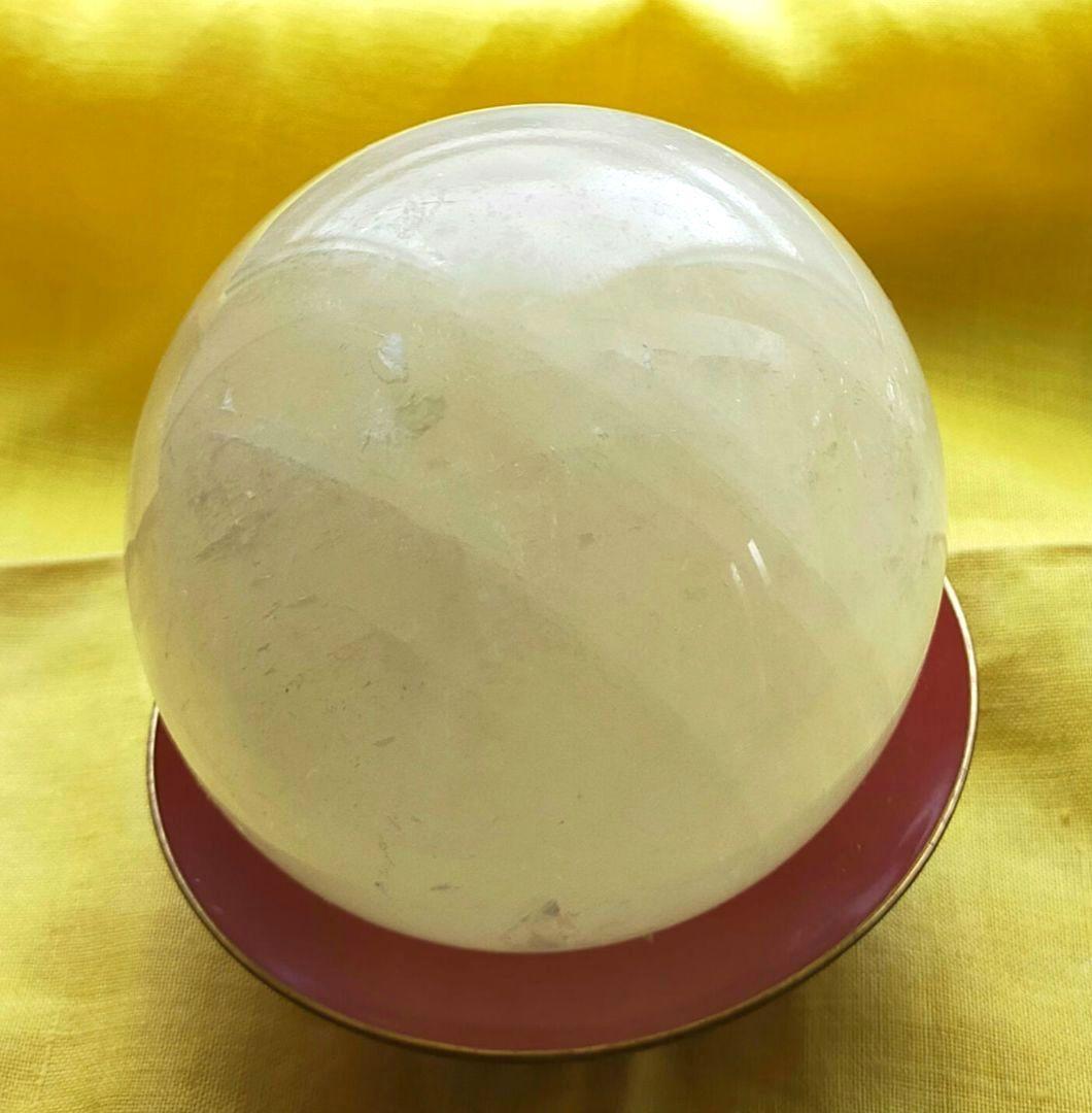 セール✨天然石　大型イエローカルサイト　丸玉　祈願　運気上昇　縁起置物