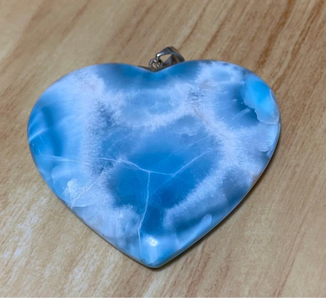 新年セール☆高品質ラリマー☆ BIGハート　ペンダント
