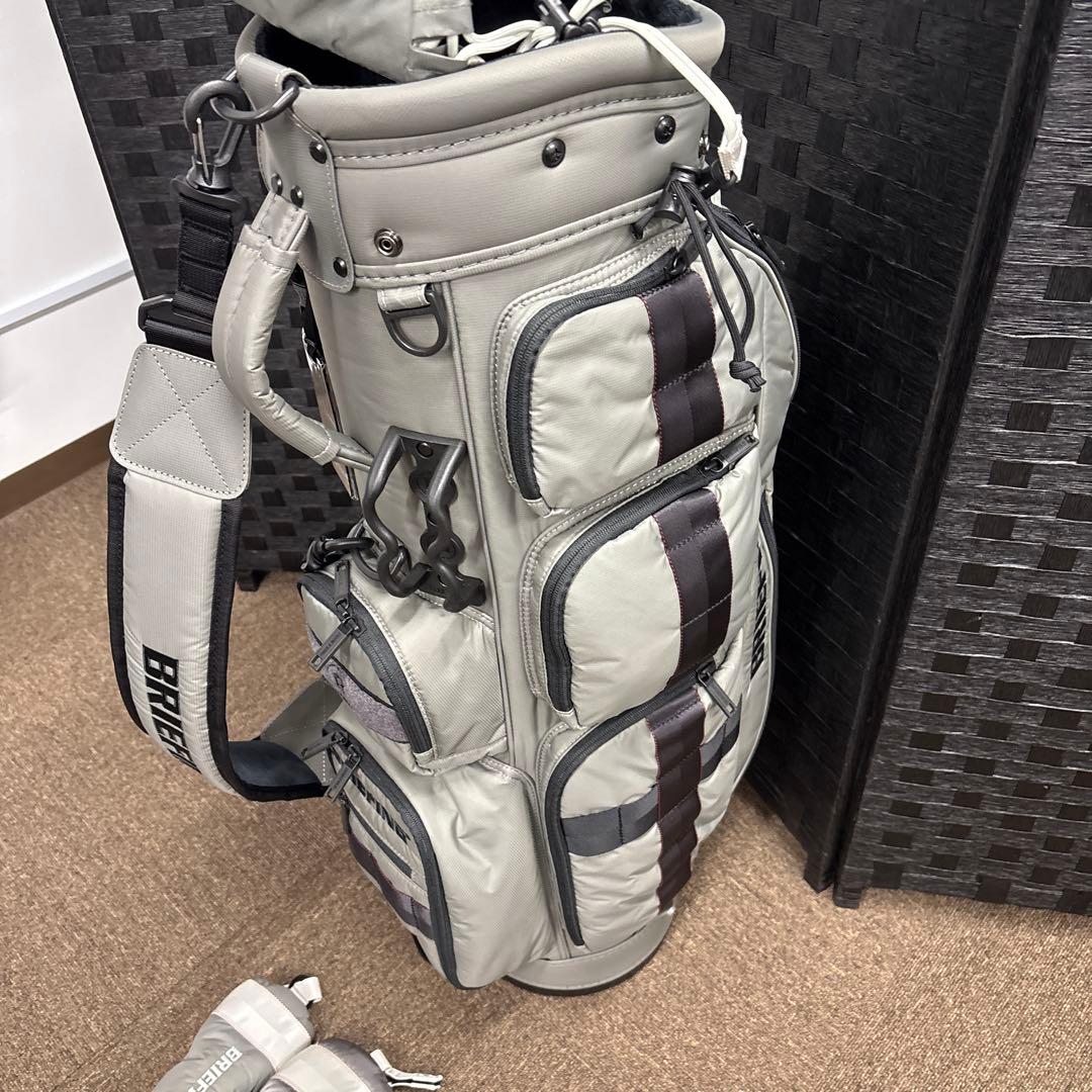 専用BRIEFING キャディバッグ グレー ヘッドカバー付き