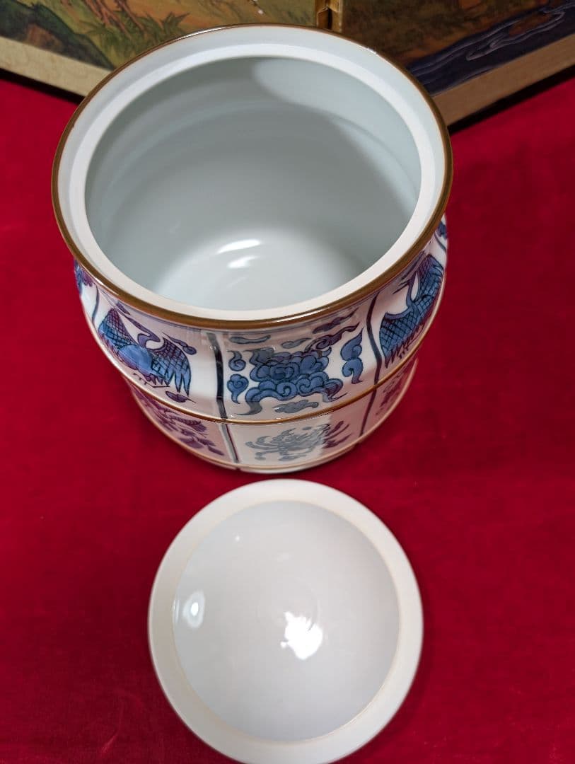 茶道具　皆具　染付祥文　平安 手塚祥堂