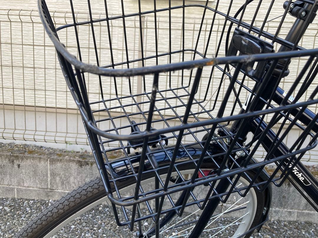 【引取限定】affiche シティサイクル 黒 前バスケット付き
