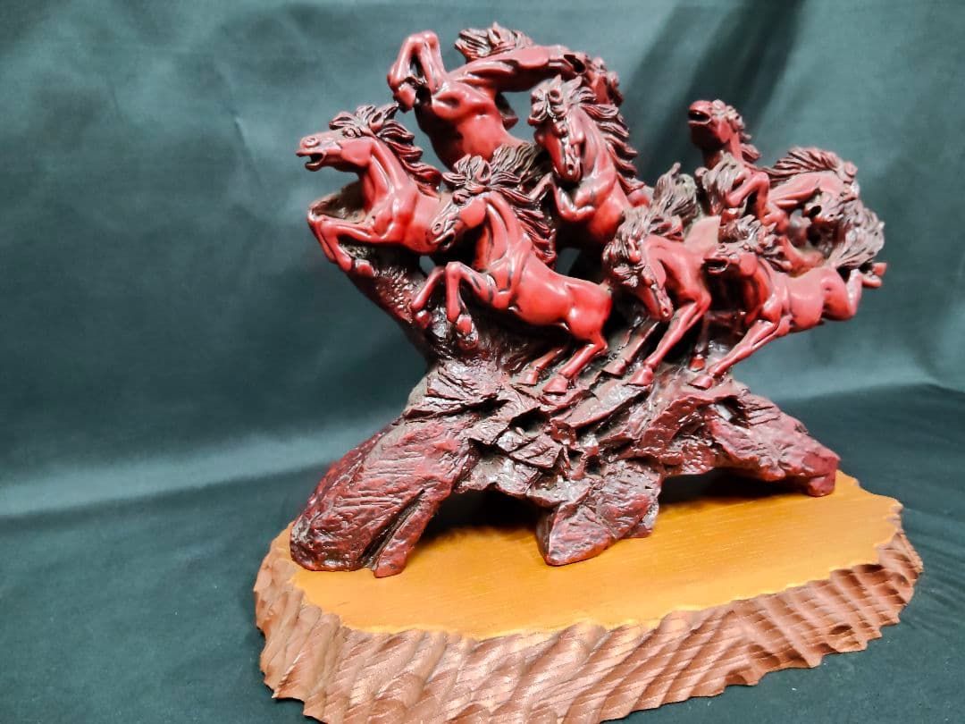 ​【重さ6.4kg】馬 置物 九馬 疾走馬 金属製 縁起物 オブジェ