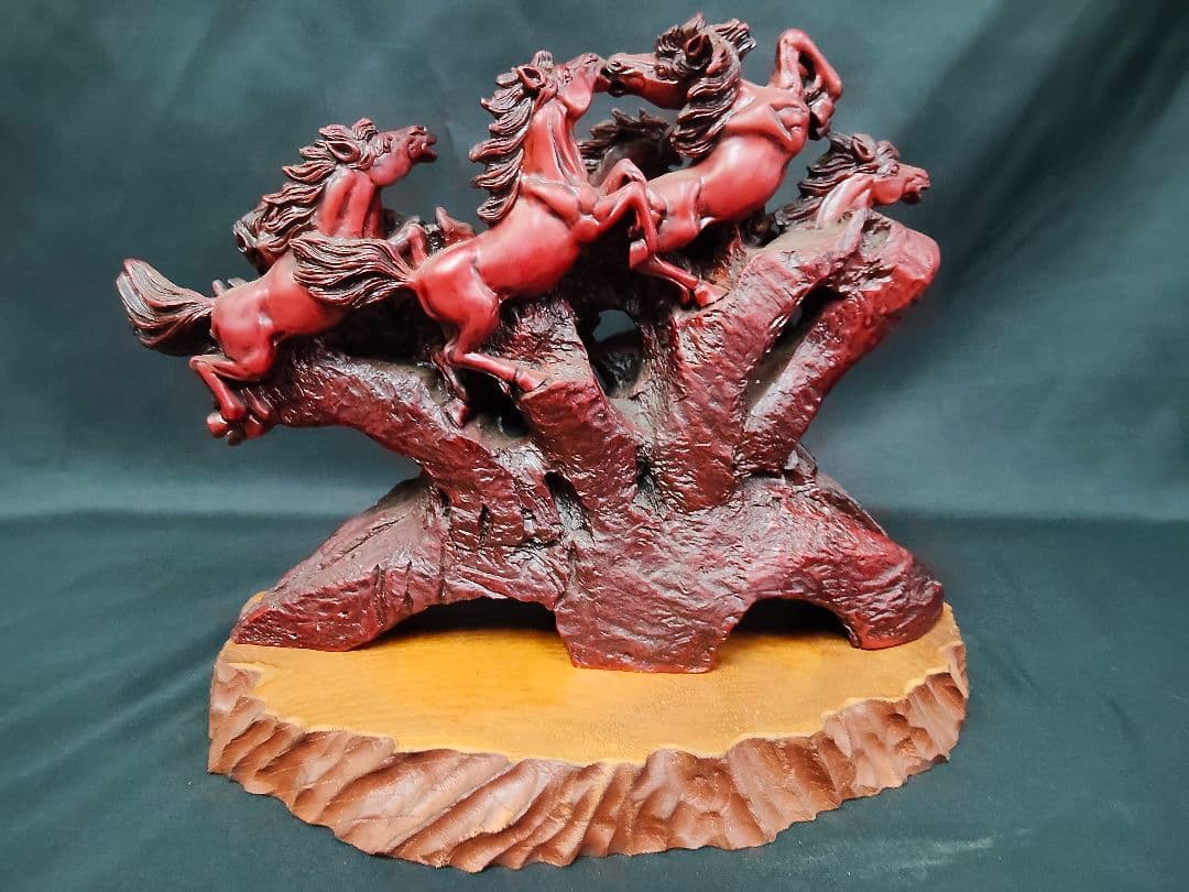 ​【重さ6.4kg】馬 置物 九馬 疾走馬 金属製 縁起物 オブジェ