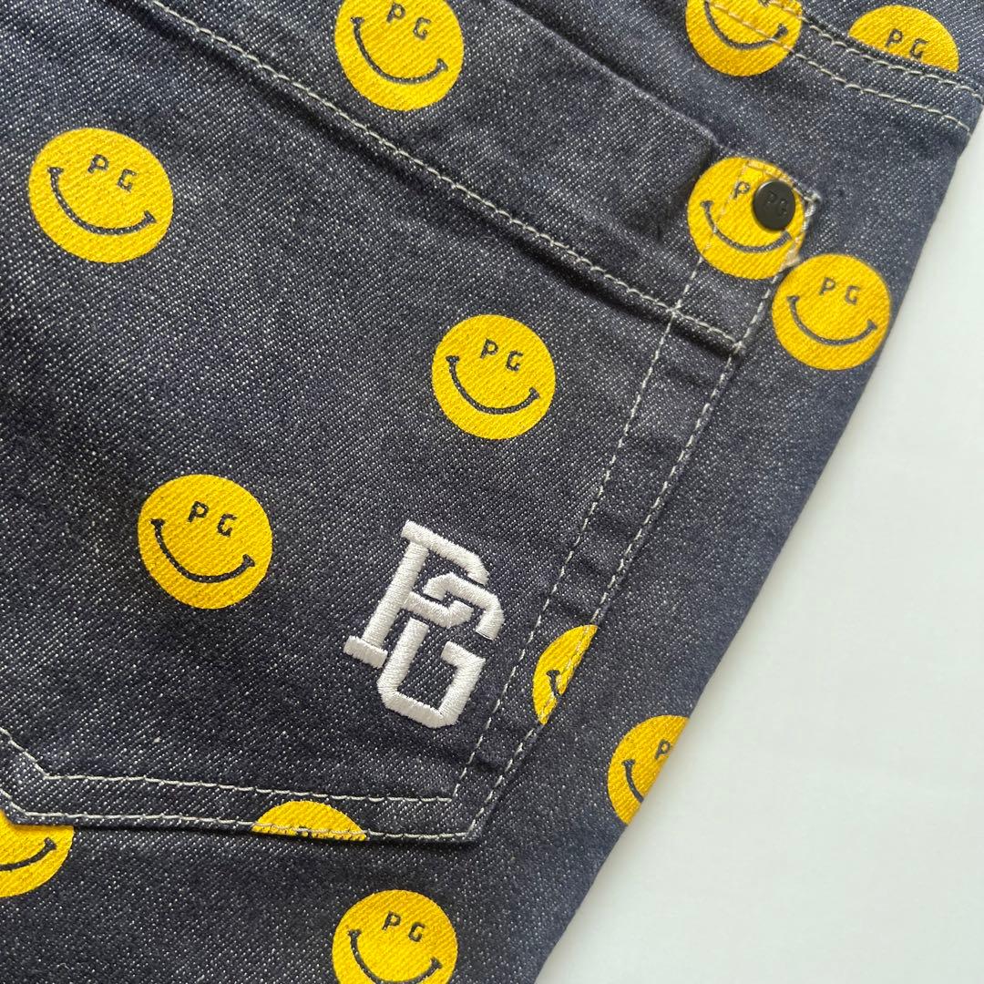 Pearly gates パーリーゲイツ　デニム　ハーフパンツ　スマイル　L