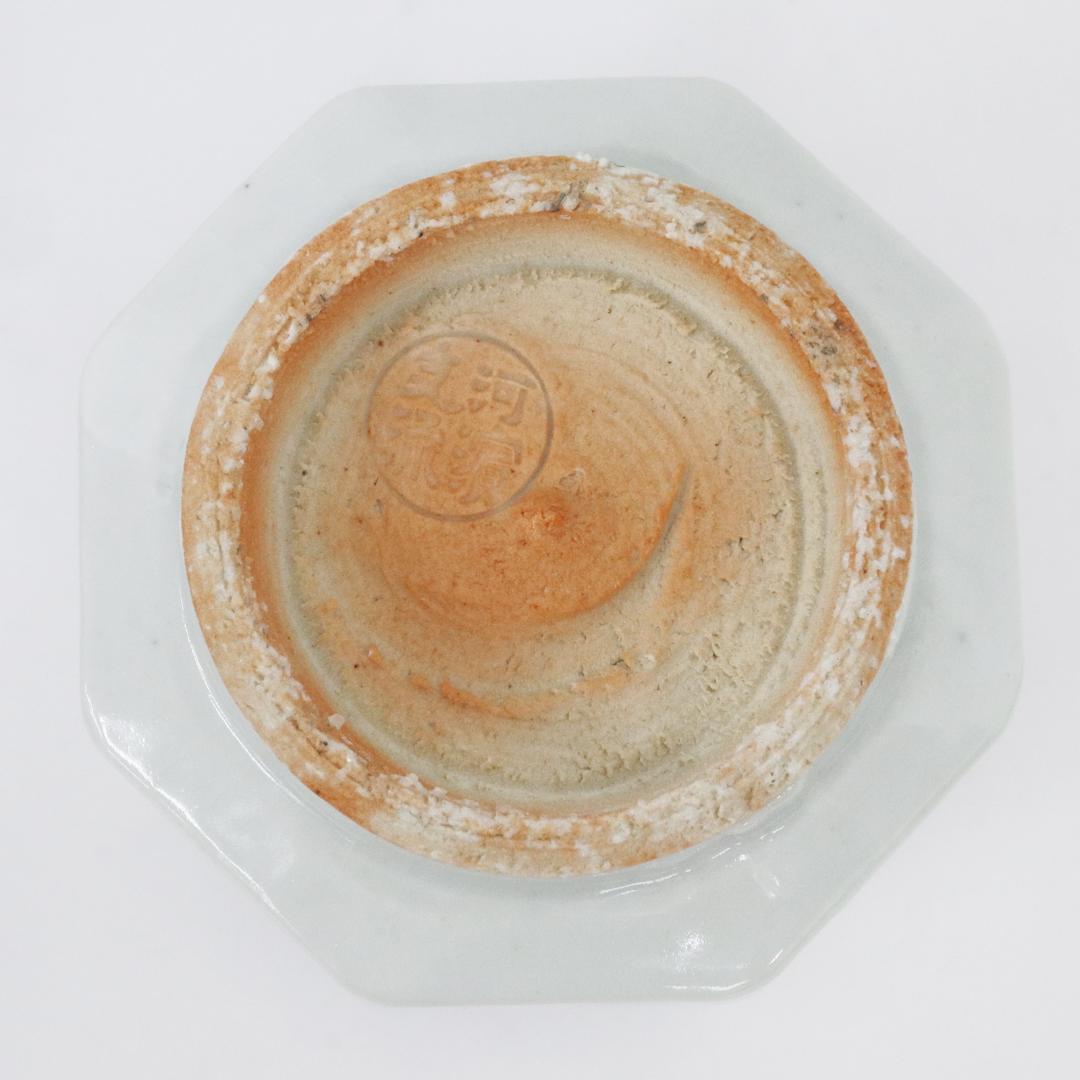 永楽保全 造 河濱支流印 八角火入 一対　染付　茶道具