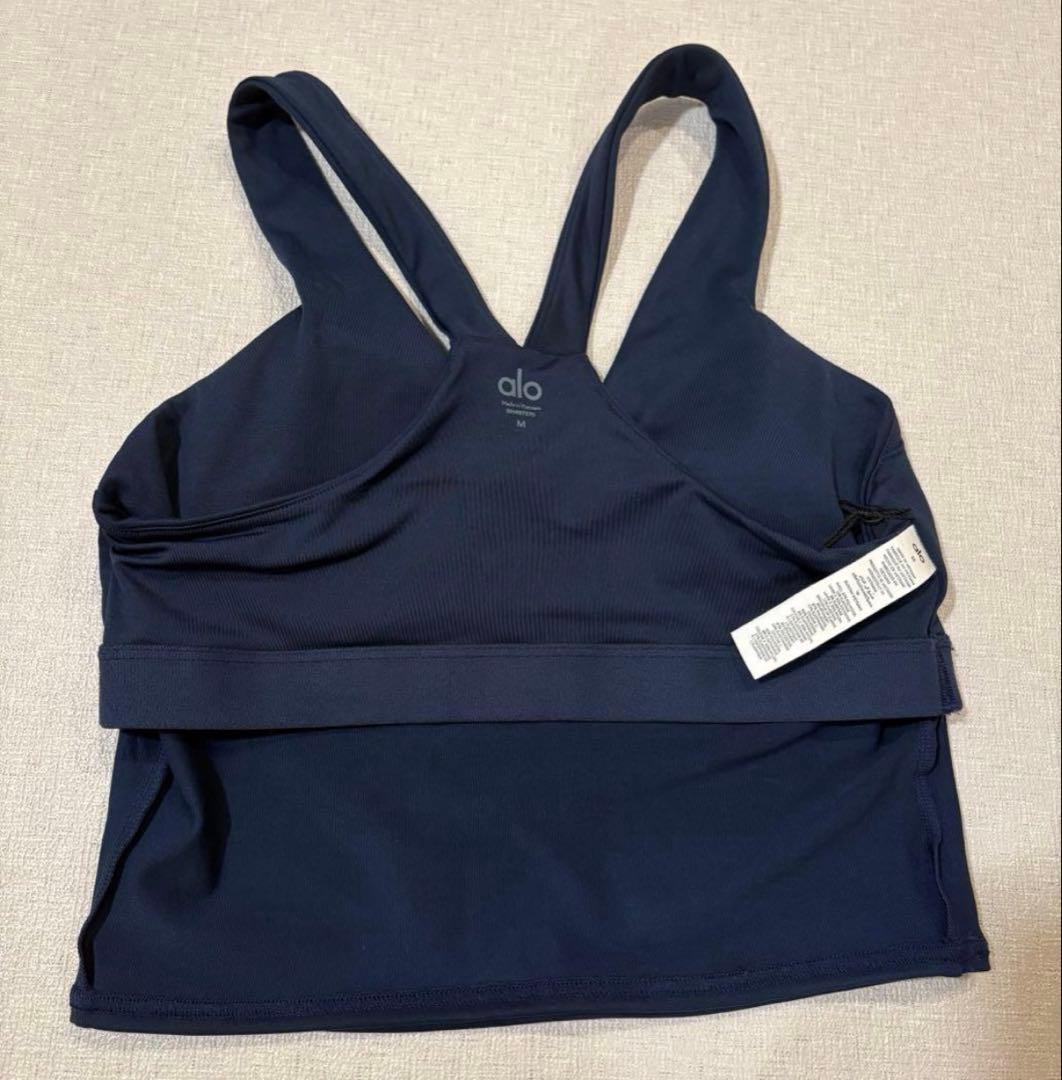 ALO yoga タンクトップ AIRBRUSH REAL BRA ネイビー