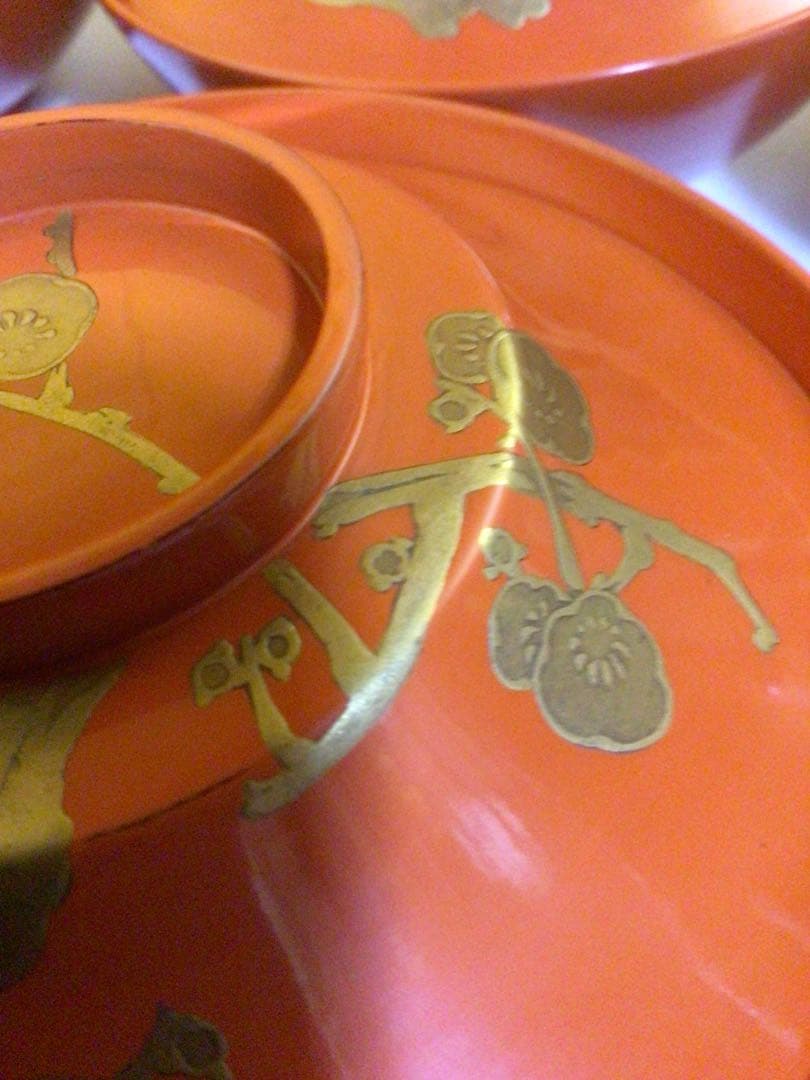 木製 蒔絵入り吸物椀10客 蓋の内側にも蒔絵