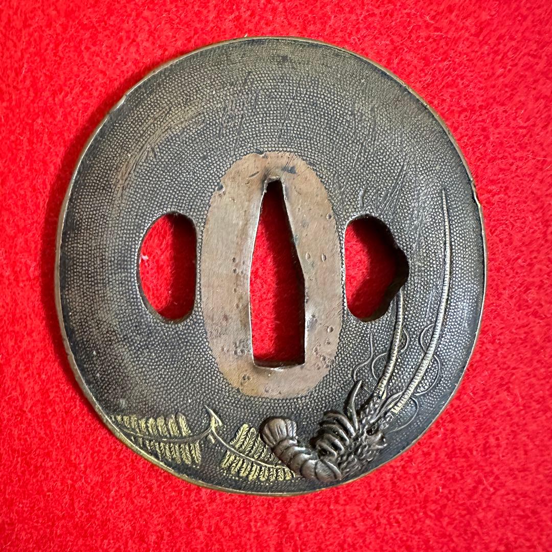 鉄地　金象嵌刀装具 鍔 刀鍔 骨董品 鉄地 鐔 武具　鉄瓶蓋 10個セット