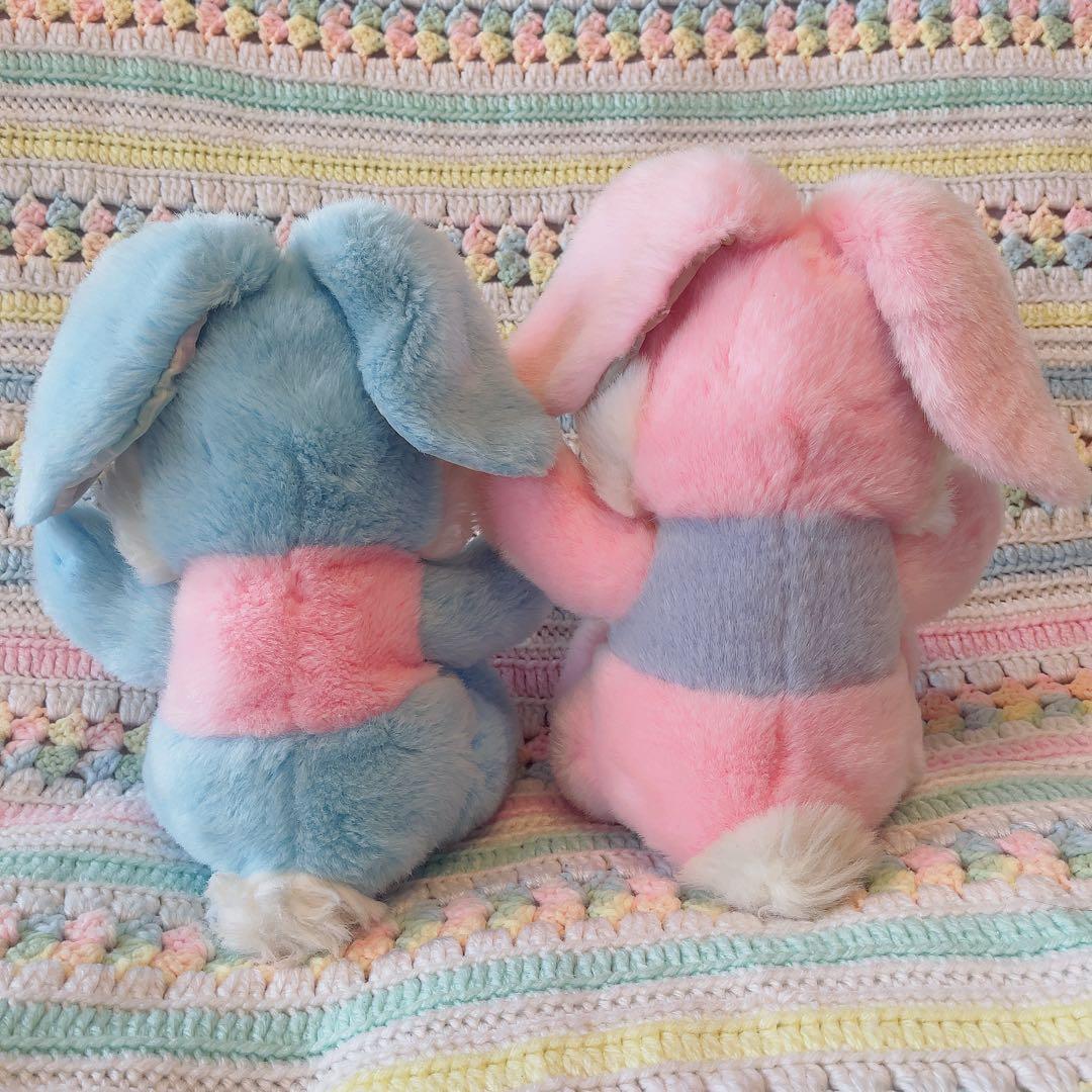 ヴィンテージ チョッキうさぎ ぬいぐるみ 2体セット