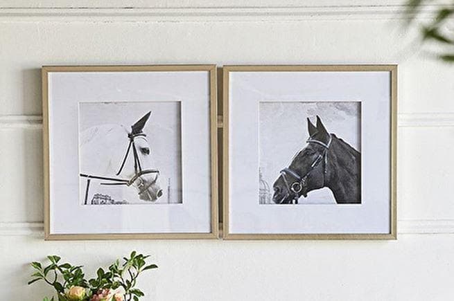 アートフレーム 額絵 2枚セット 馬 クラシックモダン シンプル 85551PI