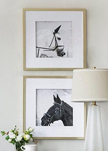 アートフレーム 額絵 2枚セット 馬 クラシックモダン シンプル 85551PI