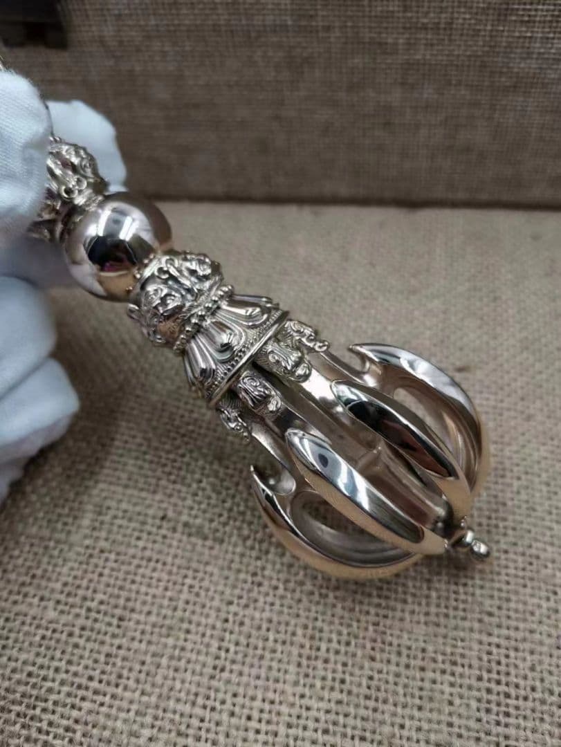 【修縁堂】密教法具 真言宗 法器 鬼面九鈷杵vajra21CM