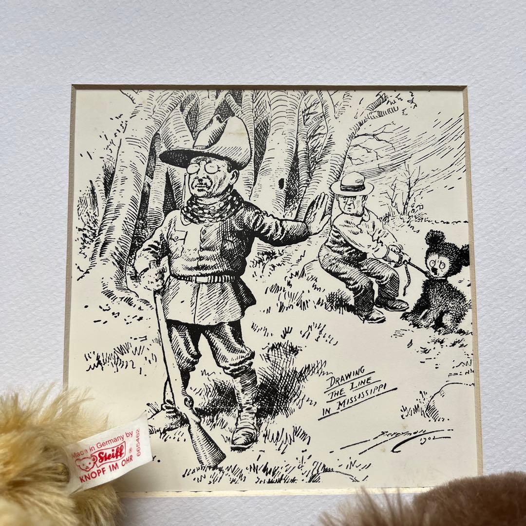 シュタイフ ルーズベルト大統領＆ベア　テディベア　色紙セット