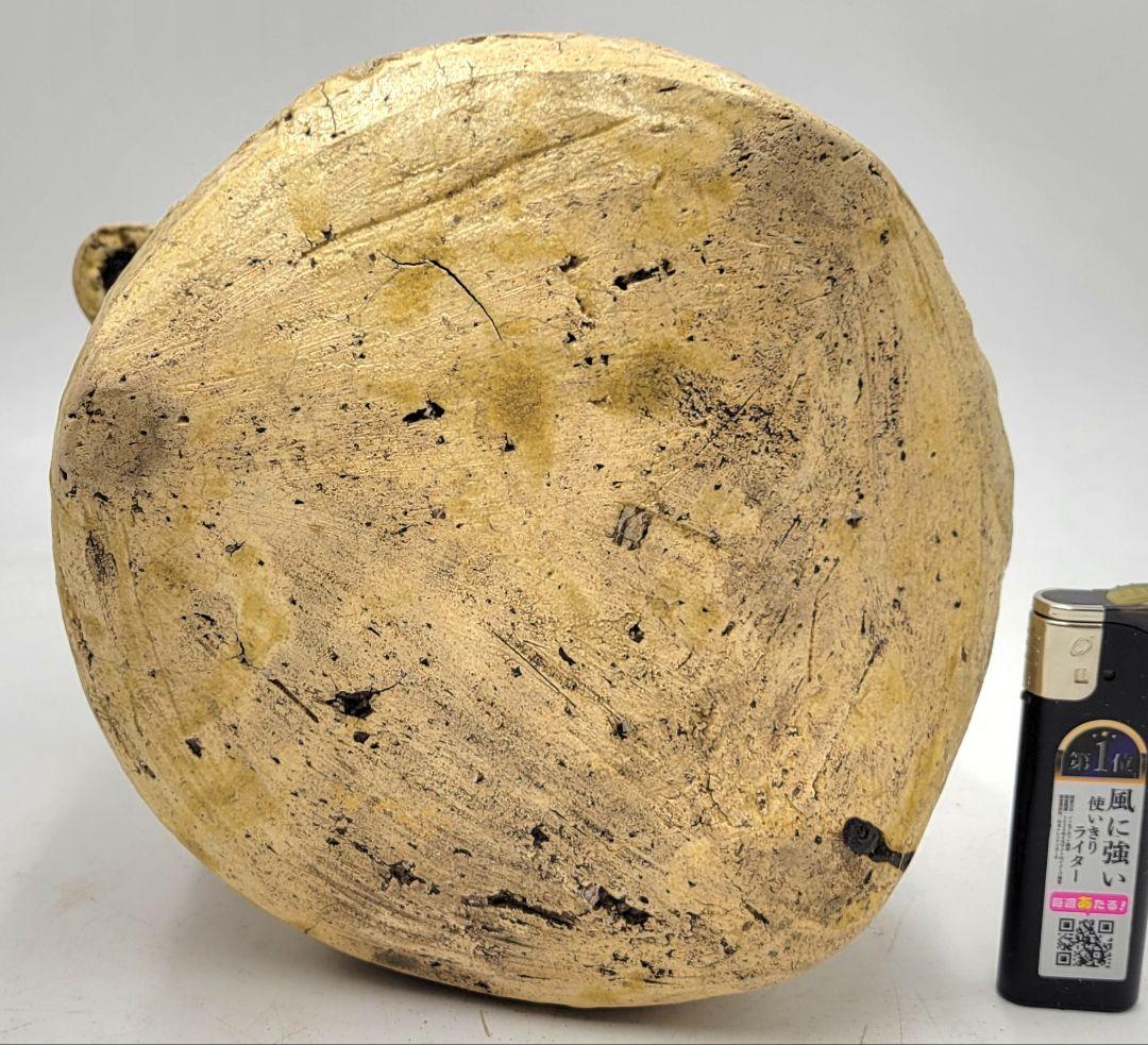 時代物　美濃伊賀　水指　古川庄作識　仕服　漆塗合わせ箱　茶道具　骨董品、美術品