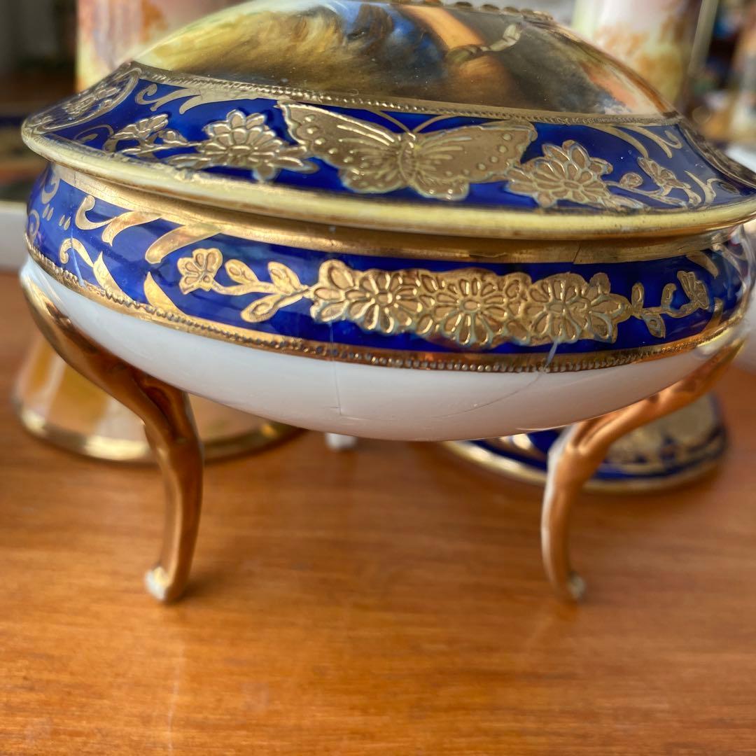 オールドノリタケ　湖水の白鳥　ドレッシングテーブルセット　英国里帰りスワンレイク