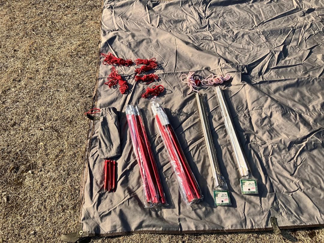 ポリコットン クイックキャンプ レクタタープ QC-TCRT400 ポール付