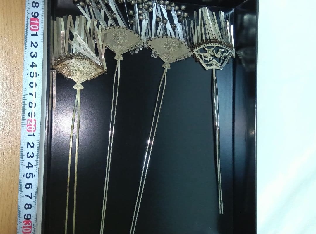 アンティーク　銀びら　かんざし　色々とかんざし入れ　日本髪　珊瑚