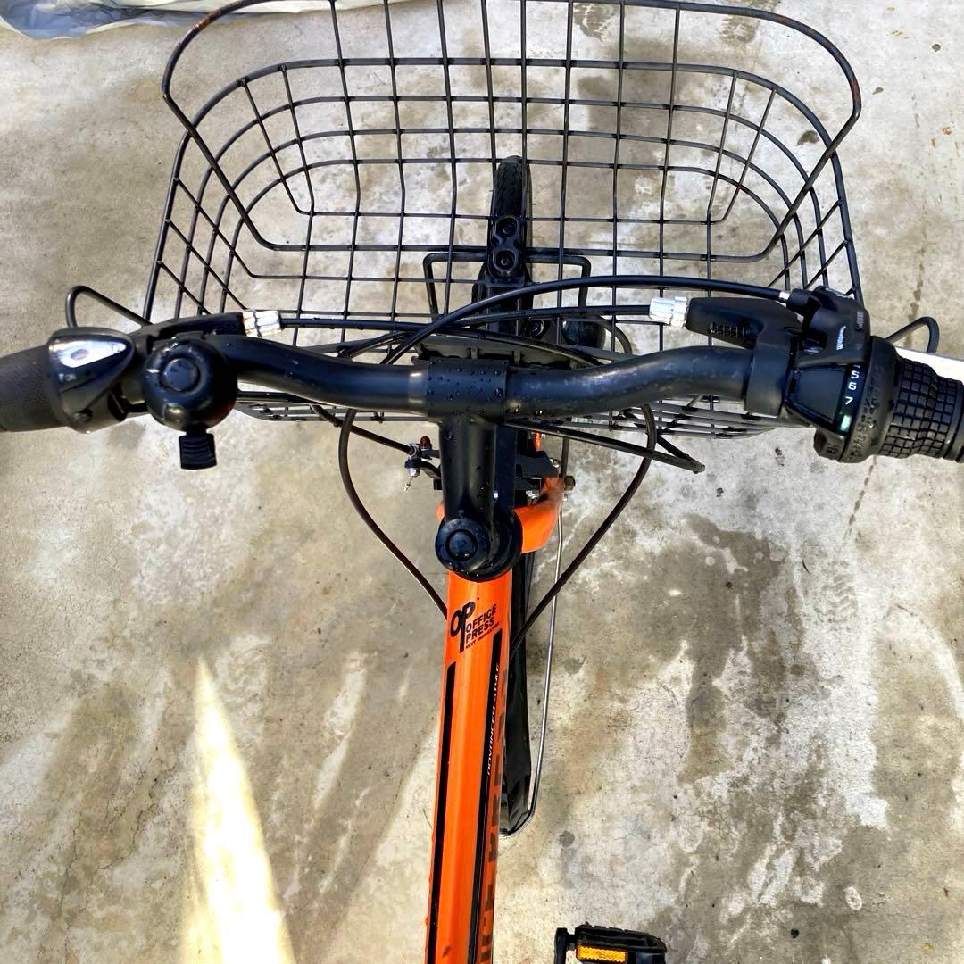 自転車　27インチ　オレンジ　変速あり