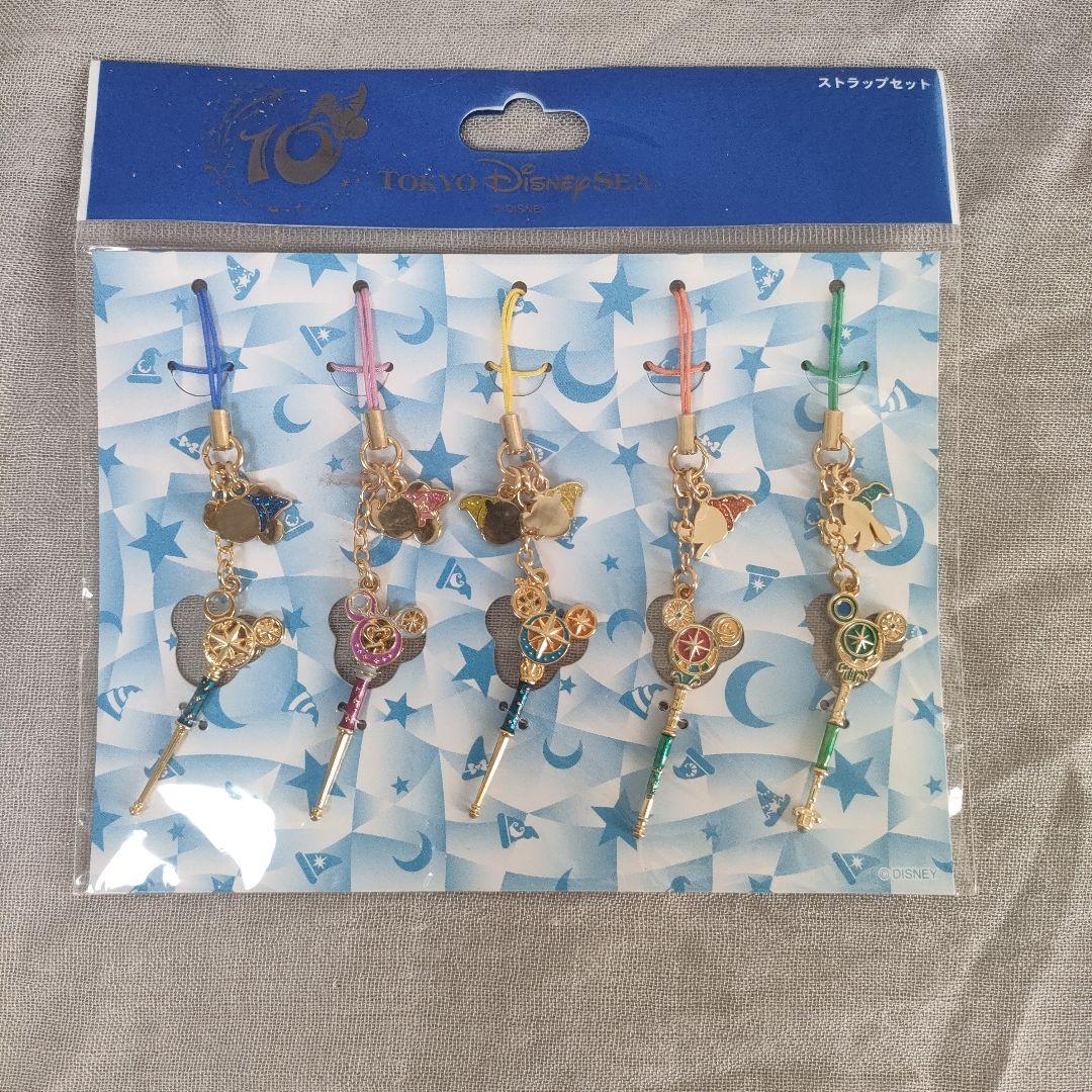 東京ディズニーシー10周年 　ぬいぐるみバッジ7点セットとストラップ
