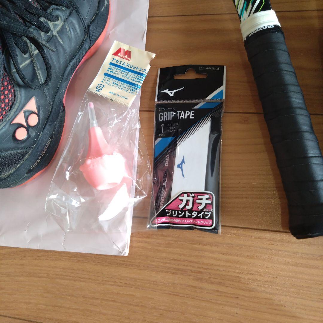 YONEXソフトテニスラケット 4本セット　シューズ　ケース