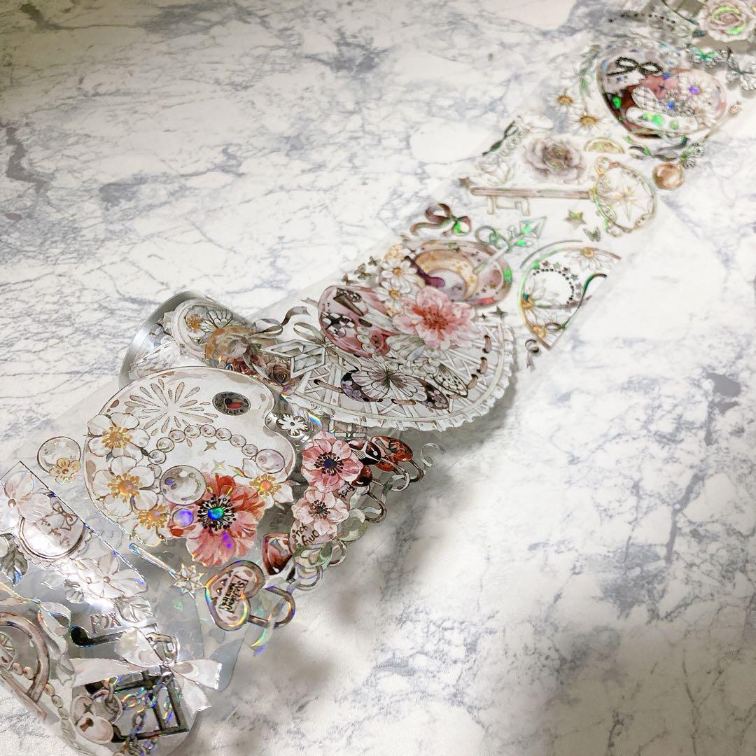 【芯なし中古】装飾 ハート 鍵 海外マステ petテープ