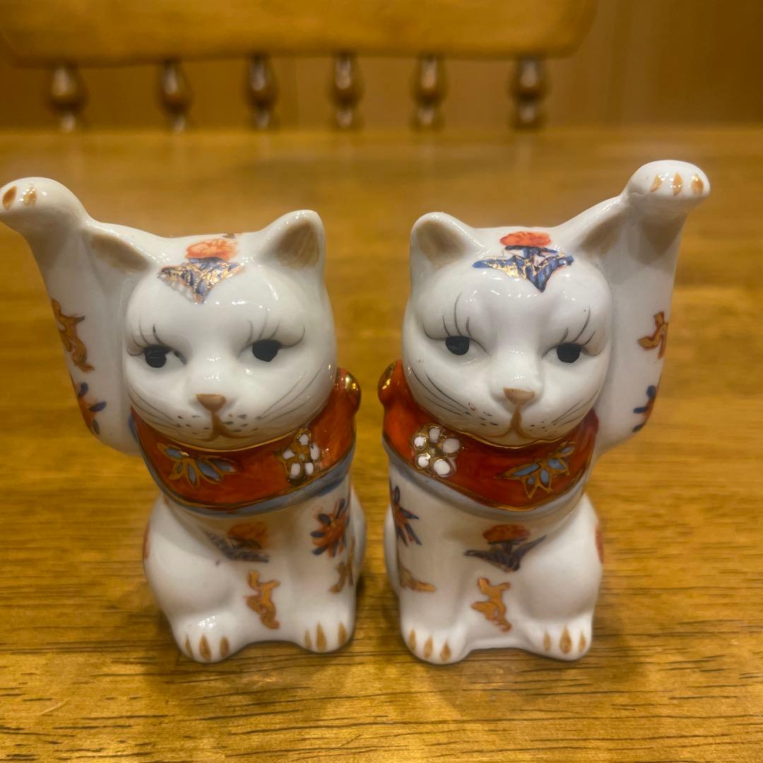 招き猫 置き物 縁起物 2個セット