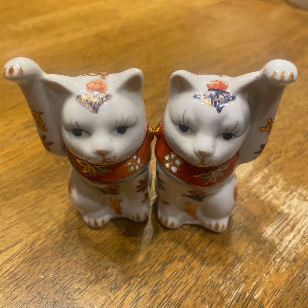 招き猫 置き物 縁起物 2個セット
