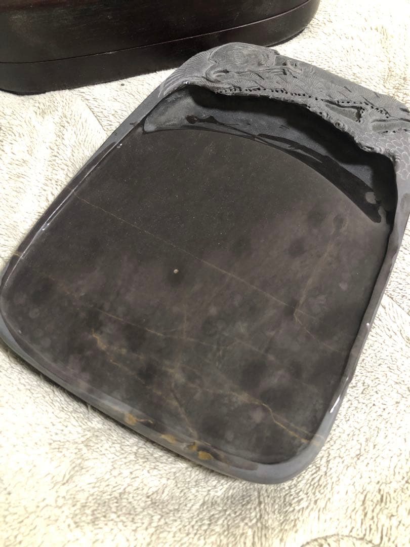 端溪硯 老坑 水巖 大西洞 金綫 青花 書道用品 端渓硯 骨董