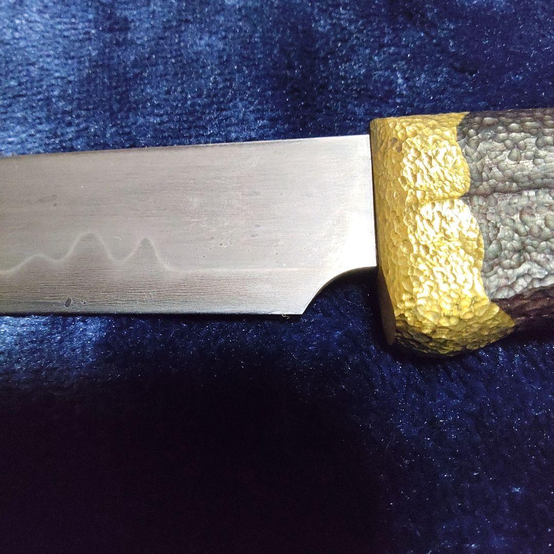 (1月10日までの限定お値下げ中)昭和初期頃　刀匠作　無銘　狩猟小刀　玉鋼