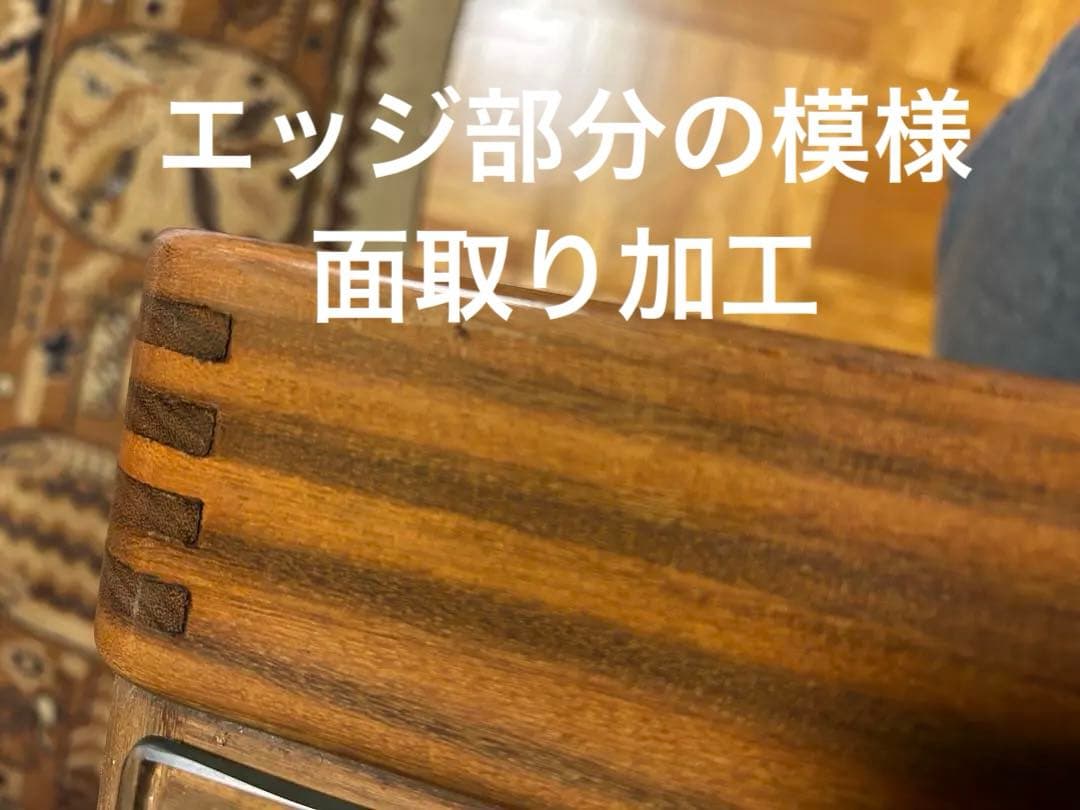 【レア・昭和ヴィンテージ】特価　木製ローテーブル　ガラストップ