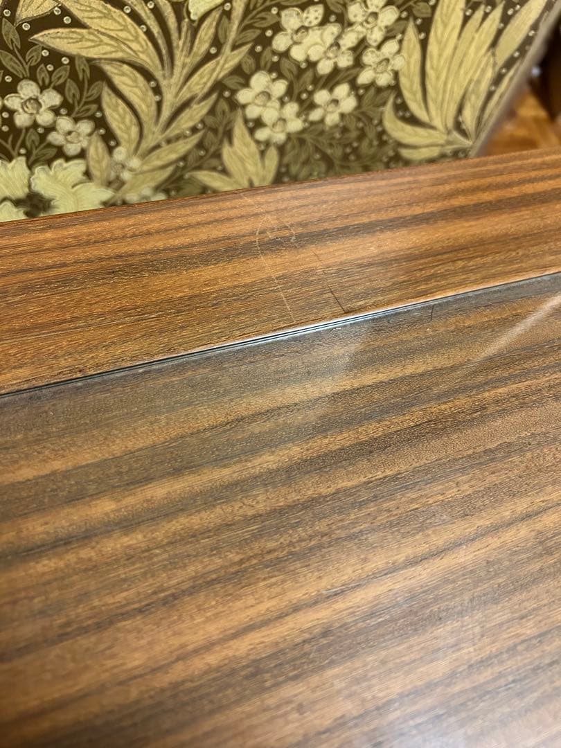 【レア・昭和ヴィンテージ】特価　木製ローテーブル　ガラストップ