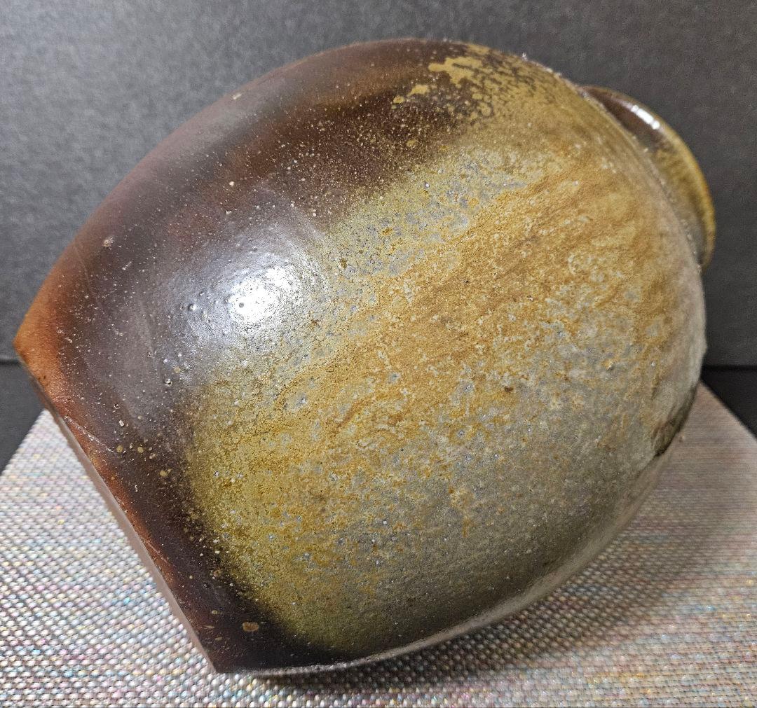 備前焼　現代作家 作品　彫りサイン有り　壺 大壺　花入れ　花生け　花器　オブジェ