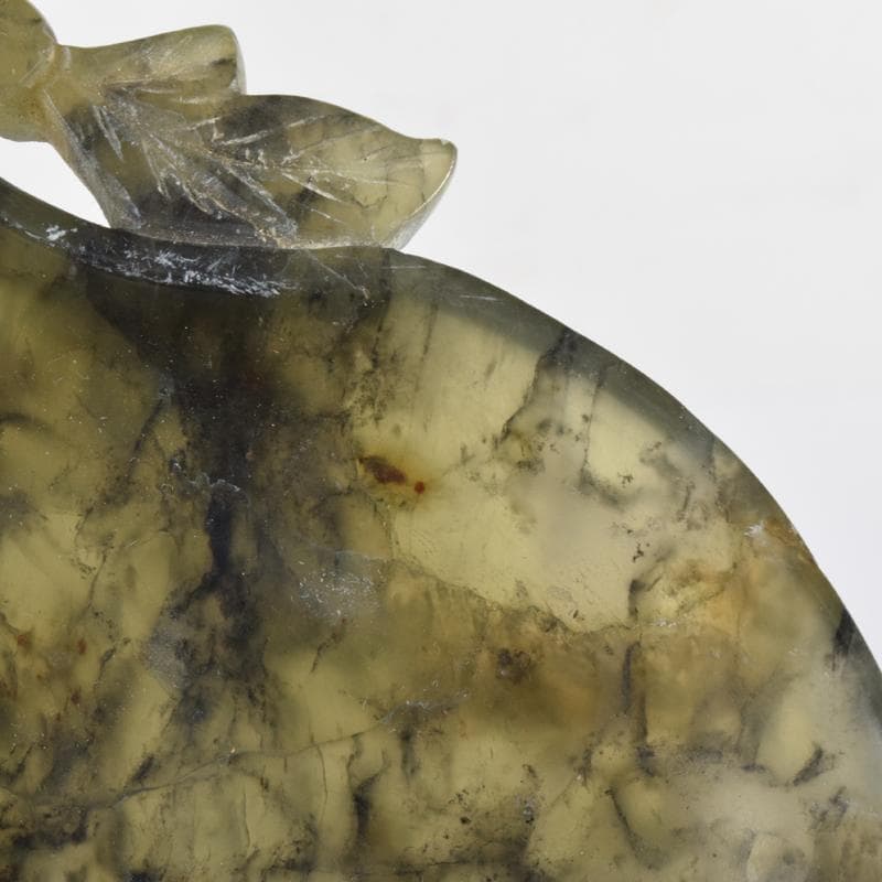 中国　玉石彫刻　瓢箪彫　水孟　筆洗　時代箱付　V　6955