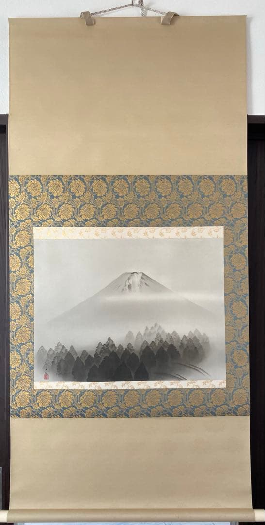 横山大観/墨絵富士/複製/黎明/夜明山水/富士/富士山水/工芸品/掛軸