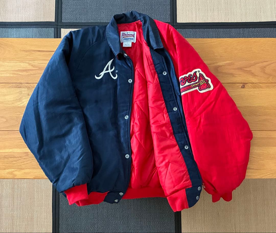 アトランタ・ブレーブス 中綿ジャケット ネイビー/レッド