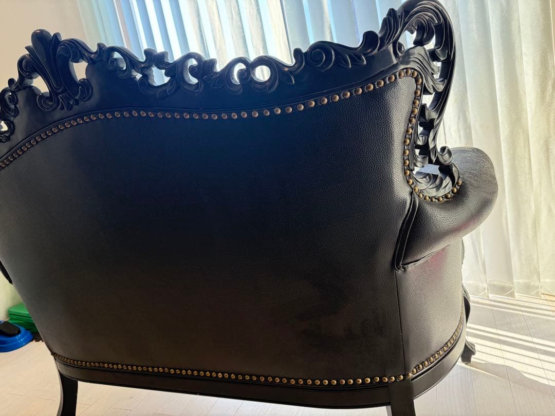バロックスタイル ブラックソファ