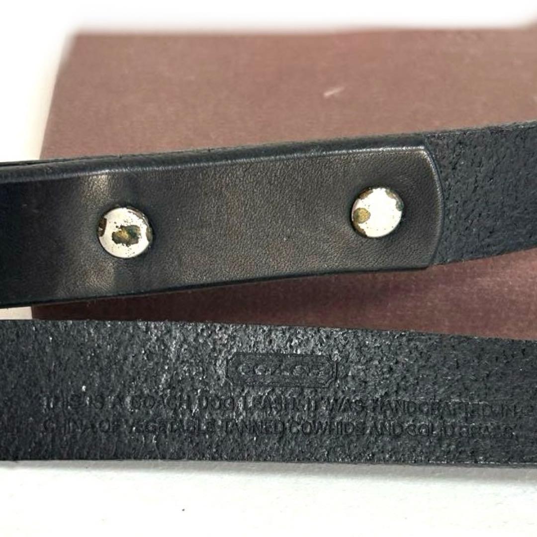 美品 COACH コーチ 黒 レザー 大型犬用 リードのみ 2.5×118cm