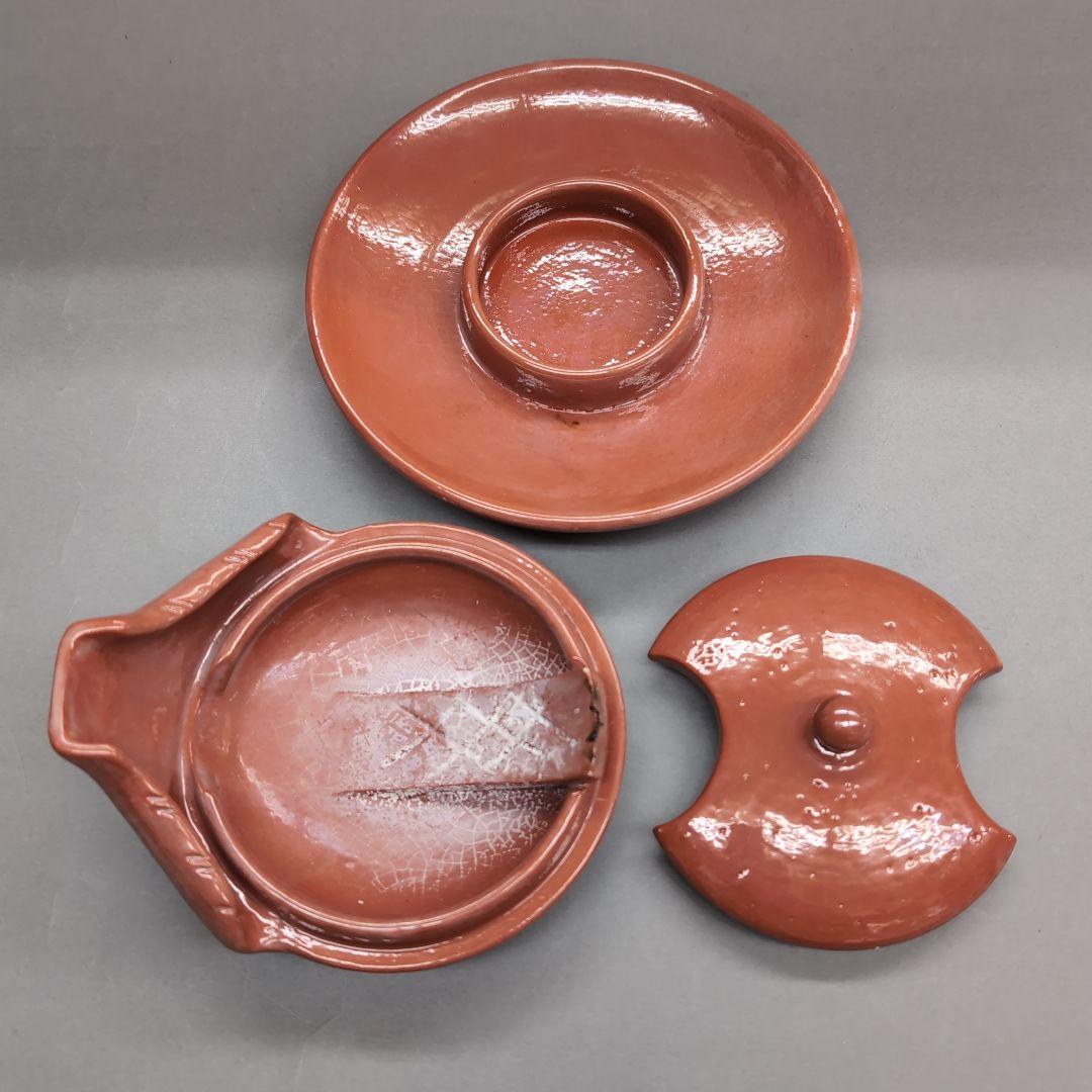 川崎和楽　赤楽　するめ瓦　茶道具