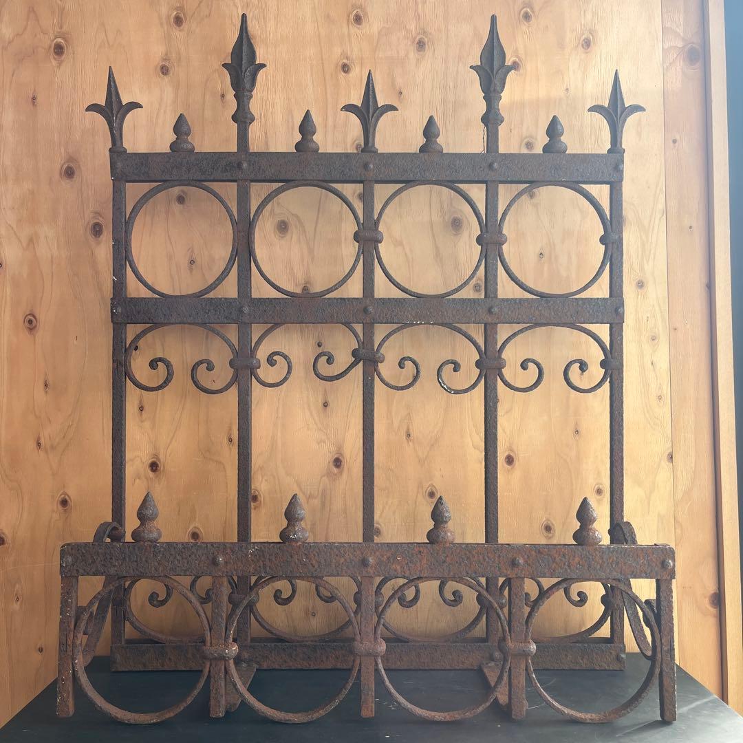 ビンテージ アイアンフェンス ガーデニング 暖炉 ブックシェルフ ラック 什器