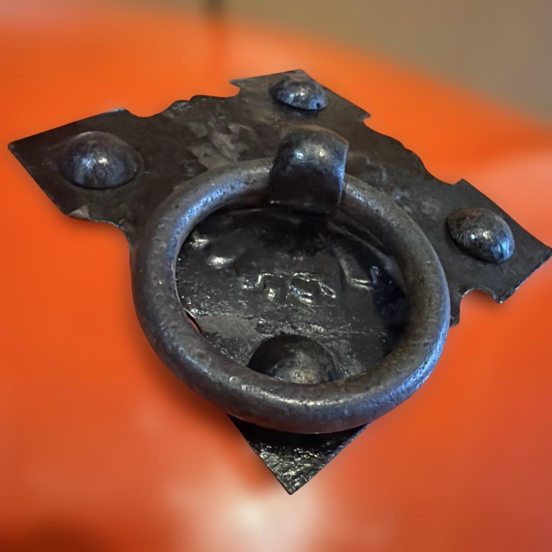 【銘板あり】平胴太鼓（宮太鼓） 岡田屋鳴物店　橙色 アンティーク