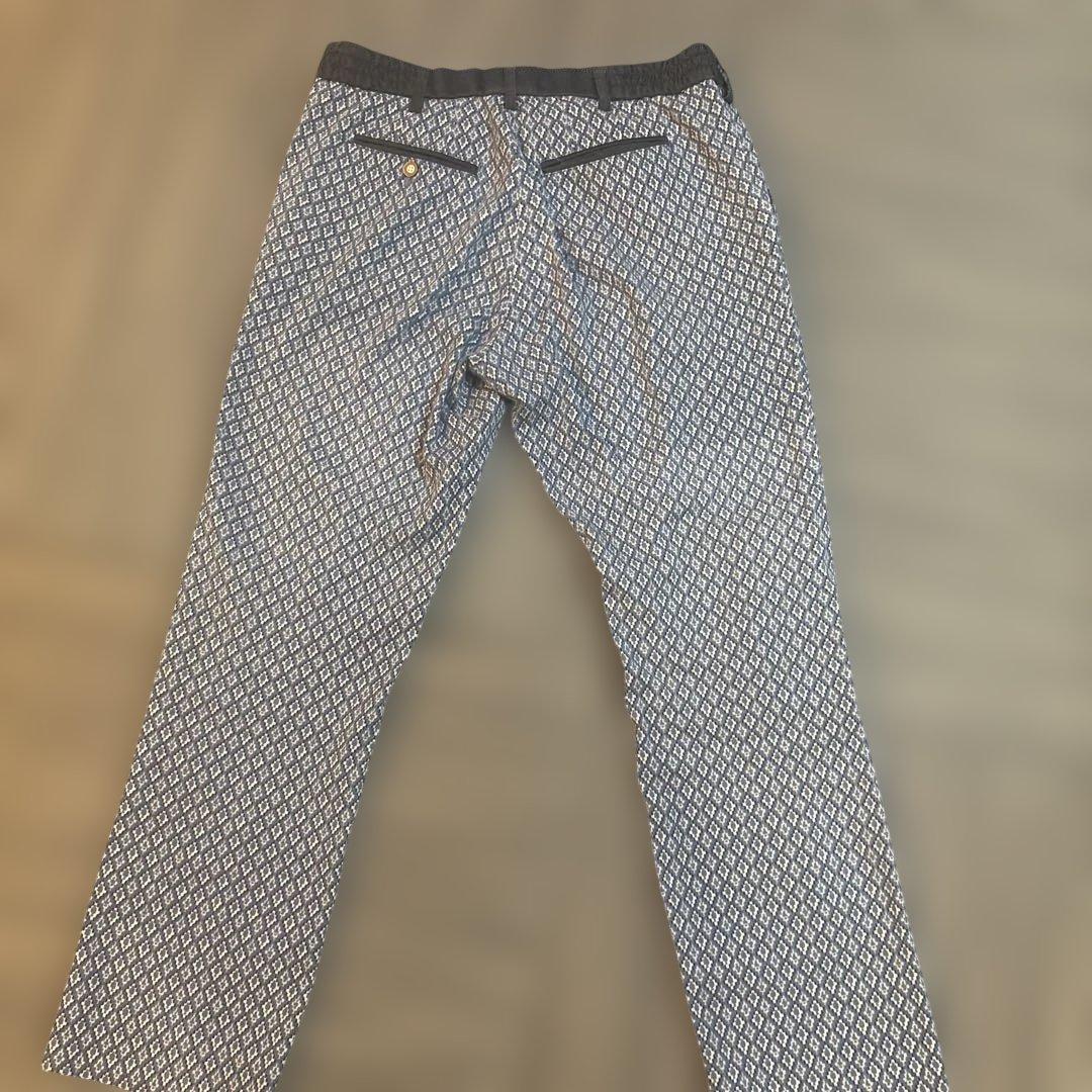 MARK & LONA 幾何学模様パンツ　Lサイズ　ネイビー系