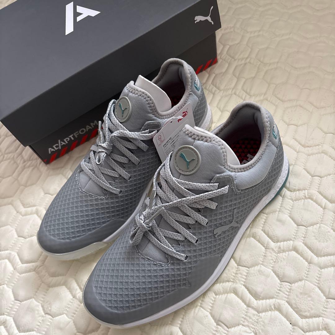 25cm 新品箱付き　プーマゴルフ　レディース　ゴルフシューズ　グレー