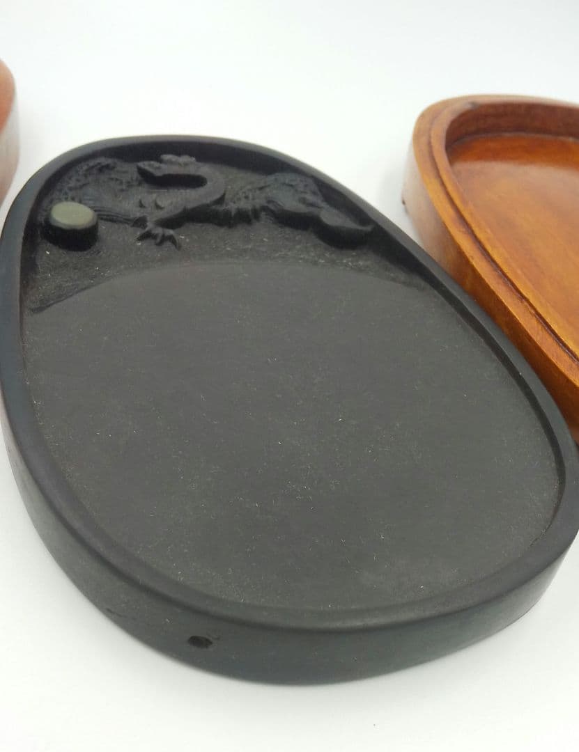 端州硯 石硯 石眼 中国美術 書道具 龍 竜