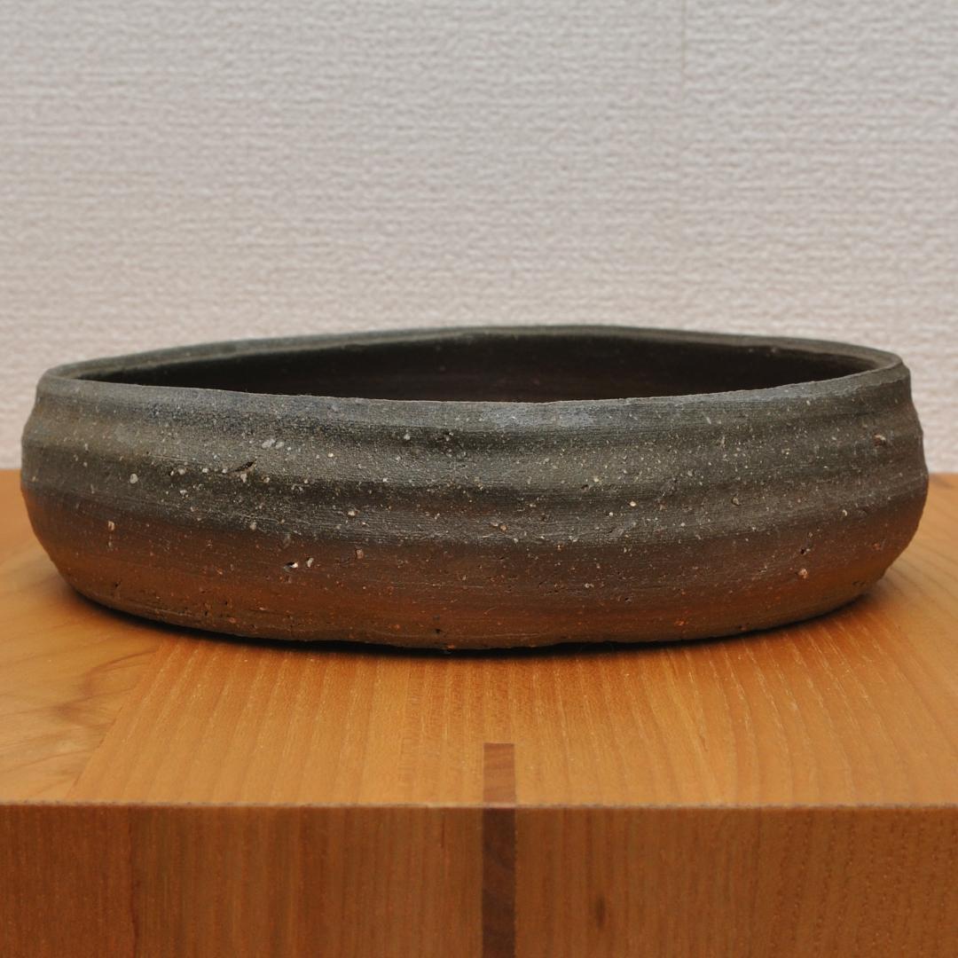 屋代剛右 伊部 四方鉢 焼締