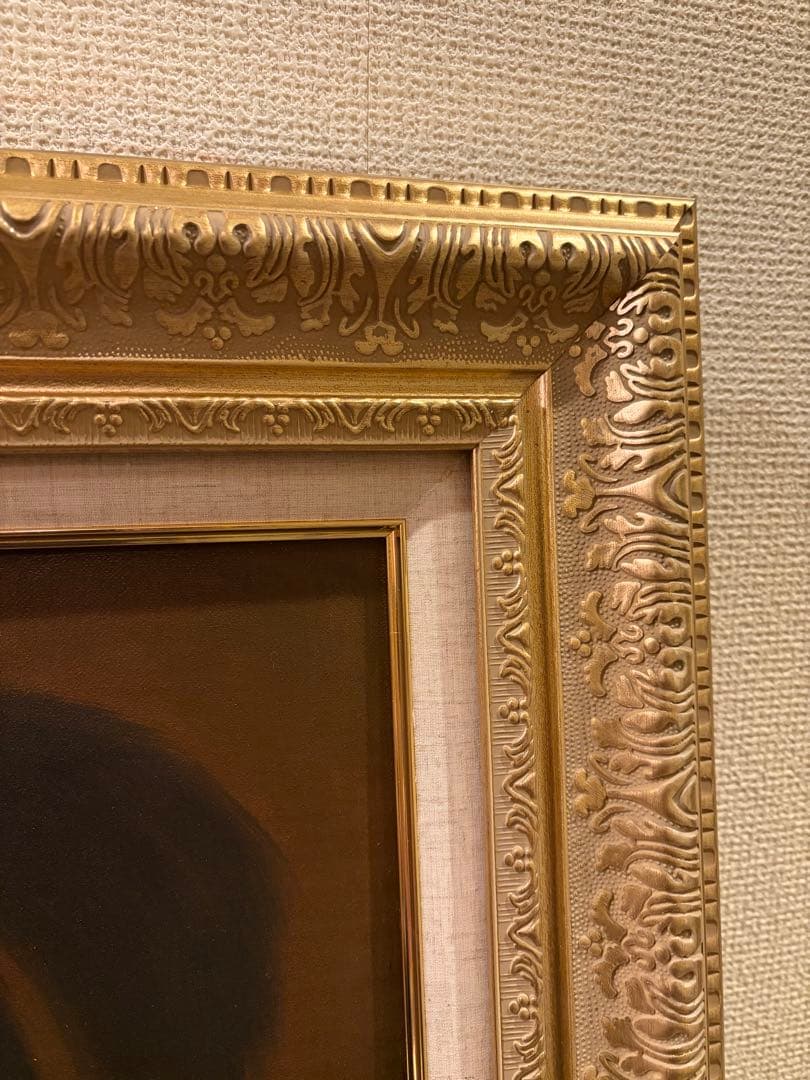 黒田清輝 肉筆 油彩画F10号 レンブラント肖像画模写 サインあり