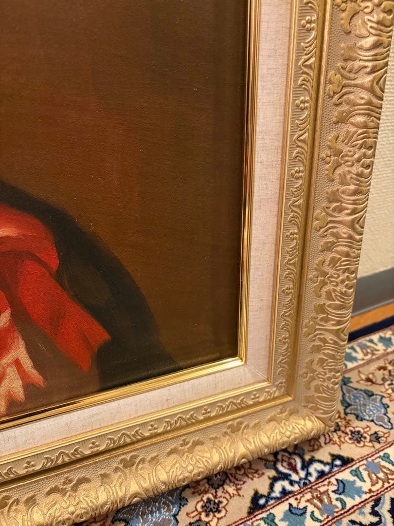 黒田清輝 肉筆 油彩画F10号 レンブラント肖像画模写 サインあり