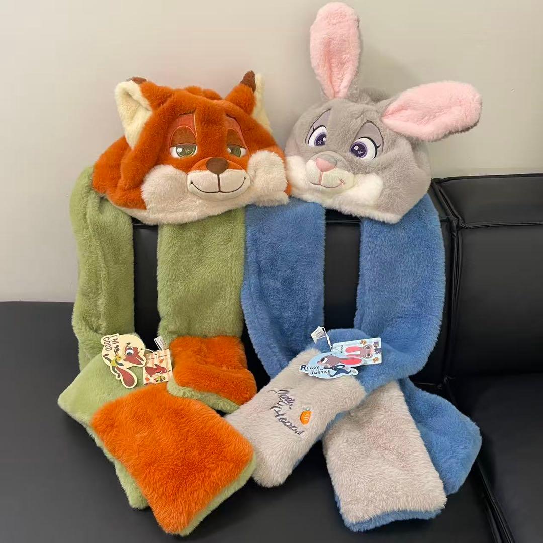 ズートピア ニック ジュディ ファンキャップ マフラー 2点セット　miniso