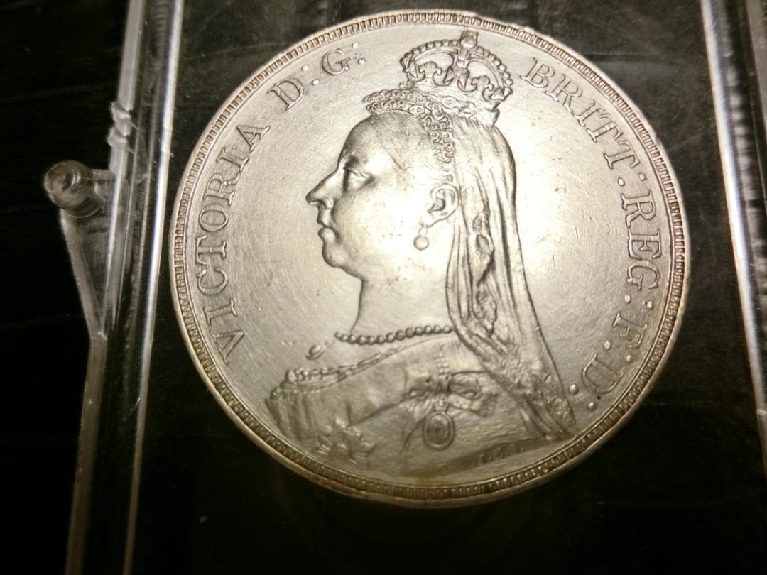 イギリス1889年 ビクトリア クラウン本物保証